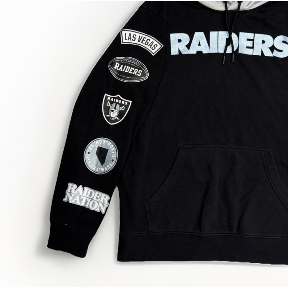Las Vegas Raiders NFL Fanatics Patched Out Fleece Hoodie Pullover‎ Mens Large - Picture 2 of 6
